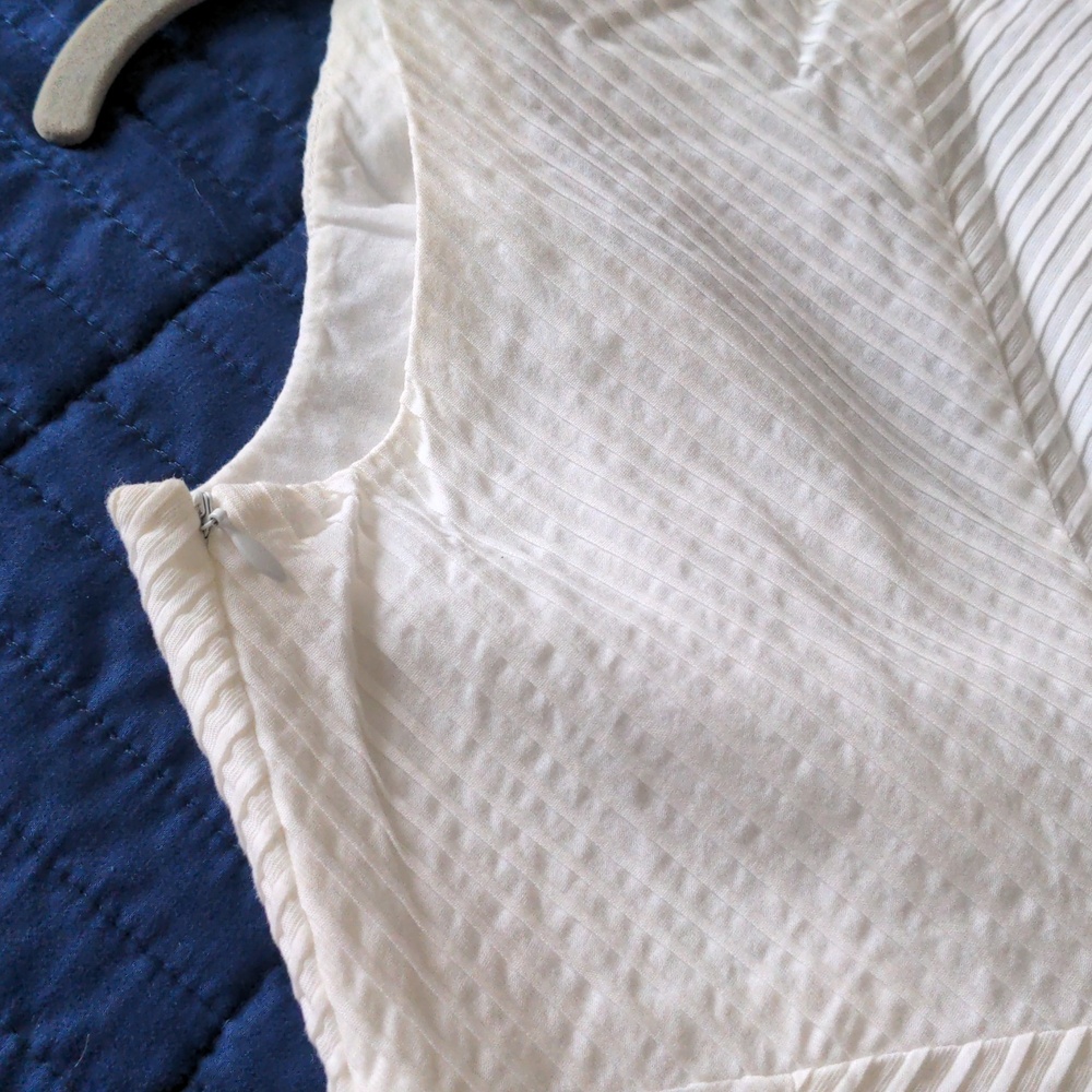 Vintage Banana Republic White Sleeveless V-Neck Midi Dress, Size 0 - Picture 5 of 6